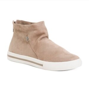 NEW L'AMOUR DES PIEDS Suede Kaila Comfort women Sneaker Booties in taupe